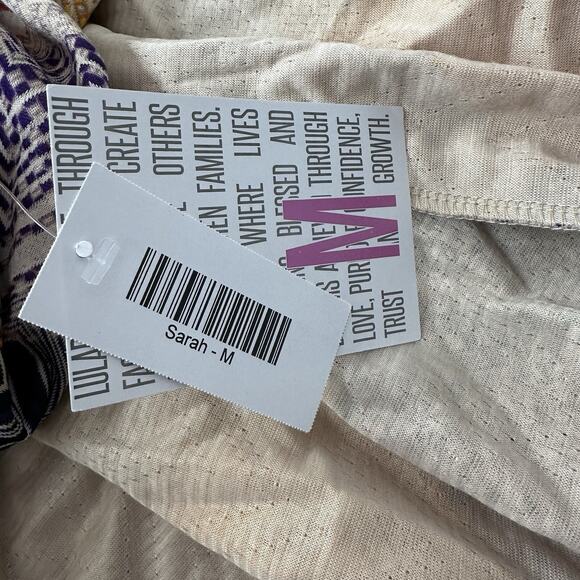 Lularoe Sarah Duster Sweater Womens Medium Multicolor Open Woven Geometric - Picture 9 of 13